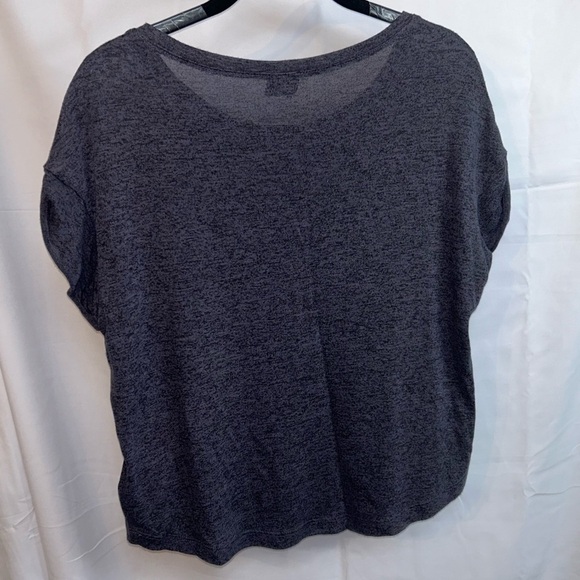 Sparkle & Fade Shirt Loose Fit Roll Tab Cap Sleeves Contrast Trim U-Neck UO - Picture 8 of 8